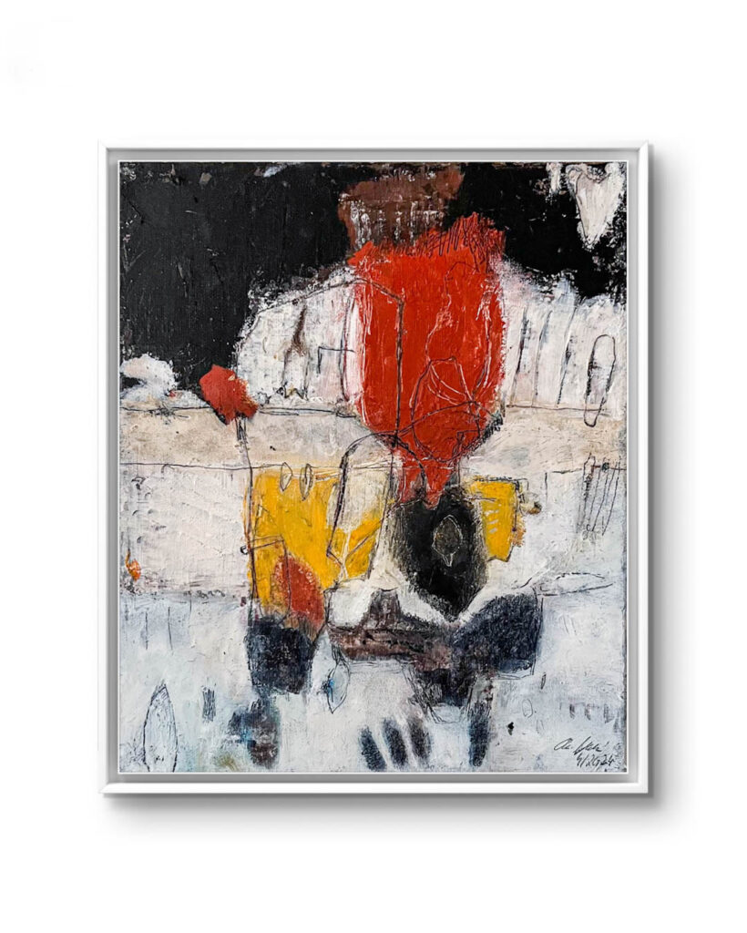 The Astronauts, Mixed Media Painting on Canvas, 24 x 30 cm, 2024, 380 €