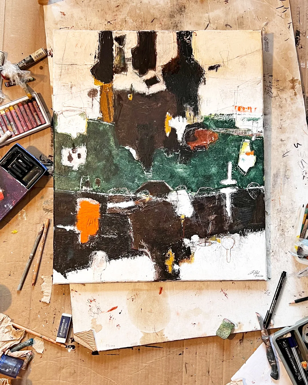 Before We Met, 50 x 60 cm, Mixed Media Painting on Canvas (Sold)