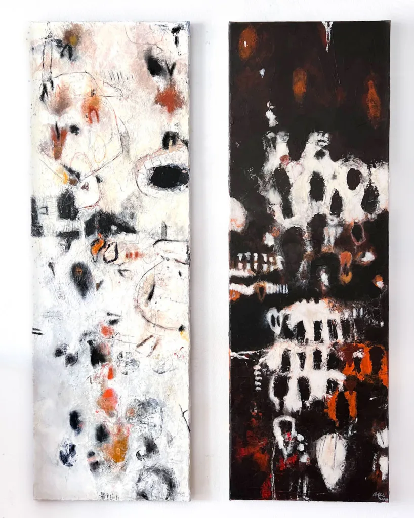 "Day & Night", Mixed Media on Canvas, 40 x 120 cm