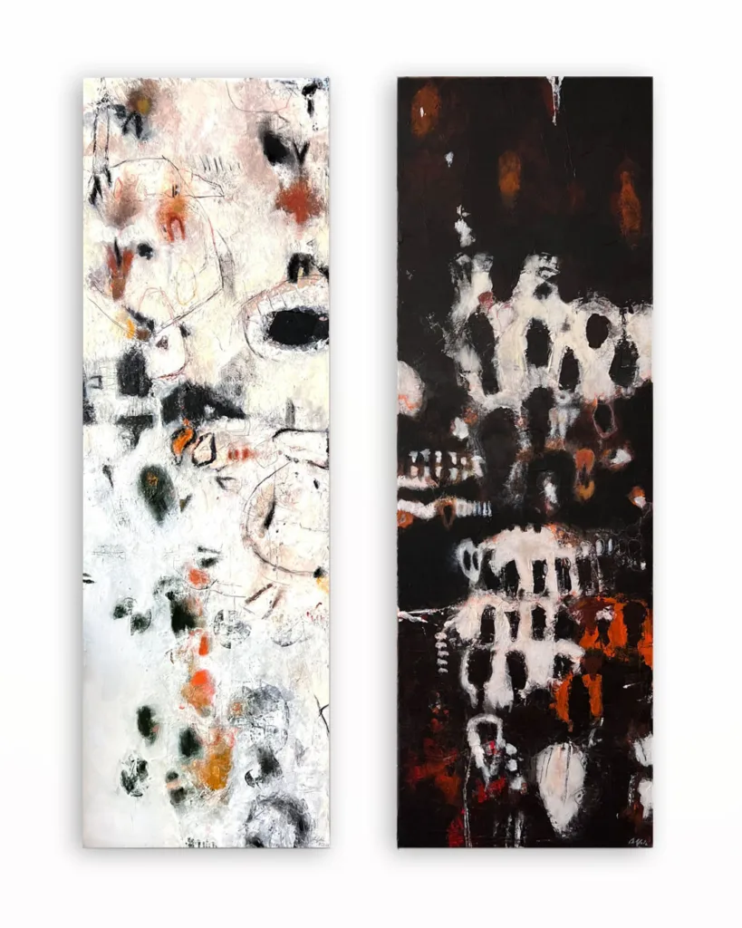 "Day & Night", Mixed Media on Canvas, 40 x 120 cm