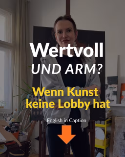 Valuable and poor?
When art has no lobby.
Hunger artists?
Art and culture are fundamental building blocks of open and democratic societies.
But the majority of artists are unable to make a living from their art.
Grants, funding, calls for proposals, exhibition opportunities and fees, as well as affordable studios are essential.
Art and capitalism?
Art reflects and shapes social processes, promotes integration and participation.
But the current government is cutting support for many things that it believes have no “measurable” economic value.
Cultural diversity and a colorful capital city?
The German chancellor openly criticizes the diversity of a colorful society. The rainbow flag at the Bundestag has disappeared.
The Berlin Senate, led by a black-red coalition like the federal government, has made drastic cuts to the culture budget.
Precarious realities of life
Admitting that you cannot make a living as an artist is a big taboo.
Your partner pays for your living expenses, or you use your basic income to buy paint instead of food.
The solution? Basic income!
Ireland is leading the way:
€1,300 basic income per month for artists and creative professionals.
The pilot phase with 2,000 artists has shown that an unconditional minimum income makes people more productive and successful.
Art is not a luxury
Our society needs artists because art connects across languages, cultures, and peoples.
Art is not a hobby; it is a serious activity that requires appropriate remuneration.
Support is needed
Politicians need to take action!
Professional associations such as the BBK Berlin and the BBK Bundesverband are committed to supporting artists, but it is a long and arduous process.
You can also do something:
Buy original works of art, preferably directly from artists.
Offer exhibition opportunities, use your contacts, and visit contemporary exhibitions.
Your opinion is wanted!
Are you a freelance creative?
Even if you are not an artist, this affects you. What would our world be without art and culture?
What can you do and what would be important to you?