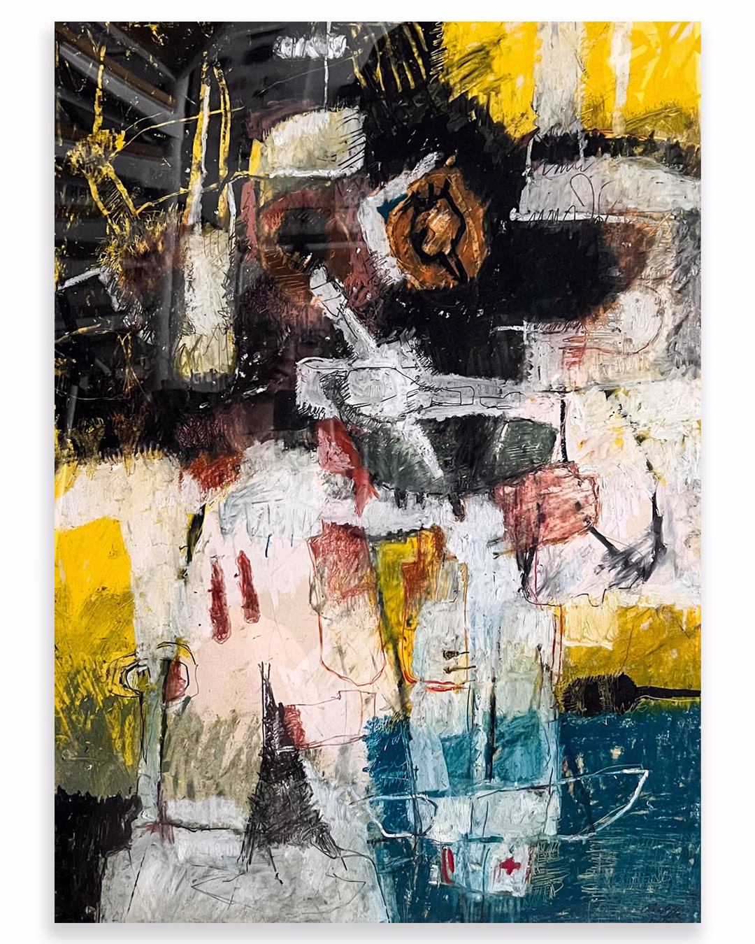 The Port, Mixed Media on Cardboard, 50x70 cm, 2024