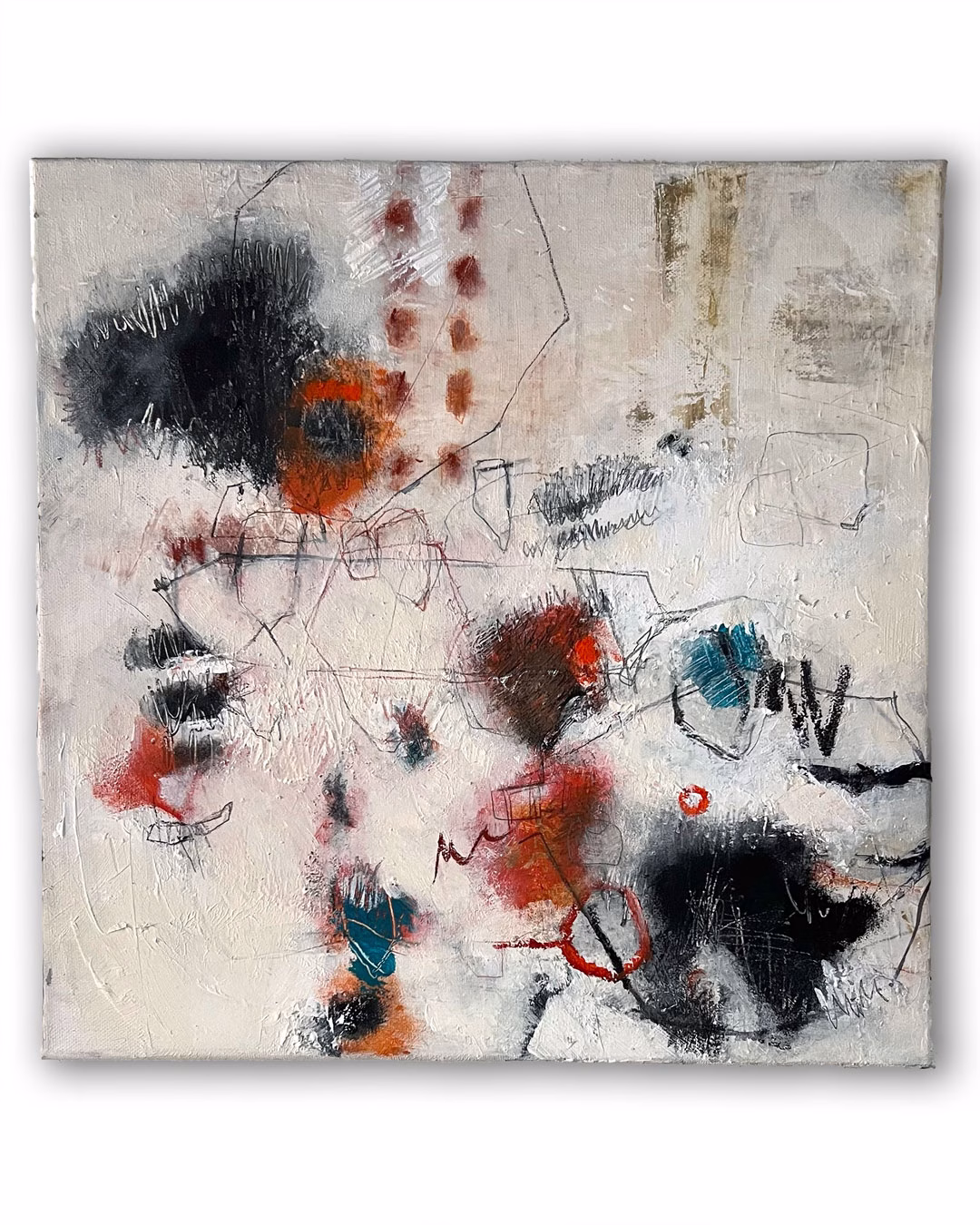 "Something in the Air", Set of 4 Paintings, 40 x40 cm each, Mixed Media on Canvas (1)