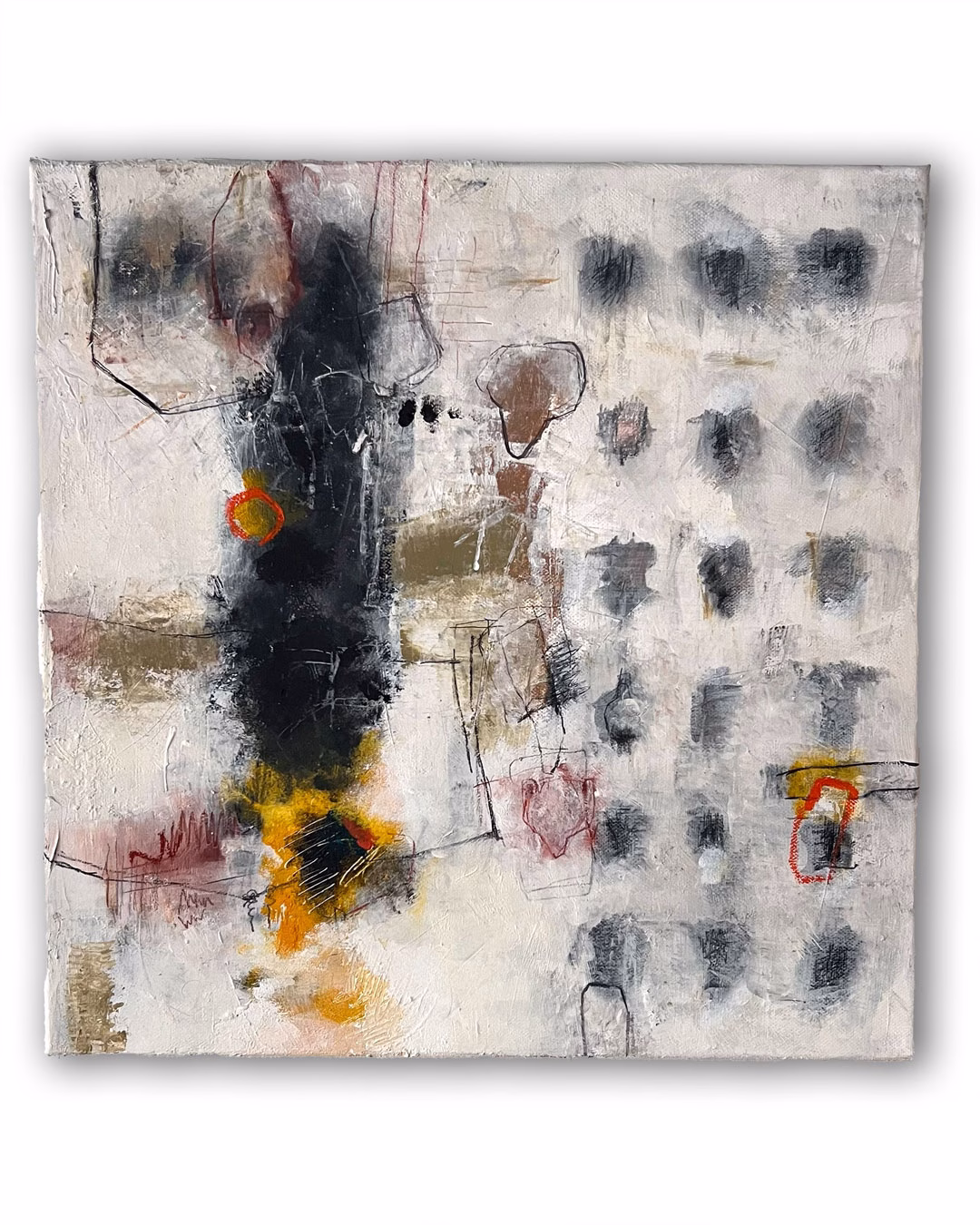 "Something in the Air", Set of 4 Paintings, 40 x40 cm each, Mixed Media on Canvas (2)