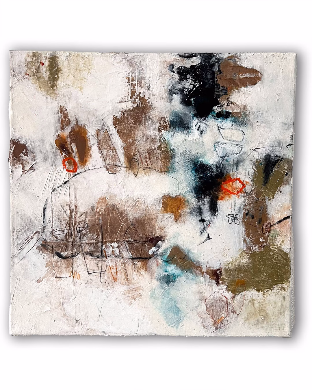 "Something in the Air", Set of 4 Paintings, 40 x40 cm each, Mixed Media on Canvas (3)