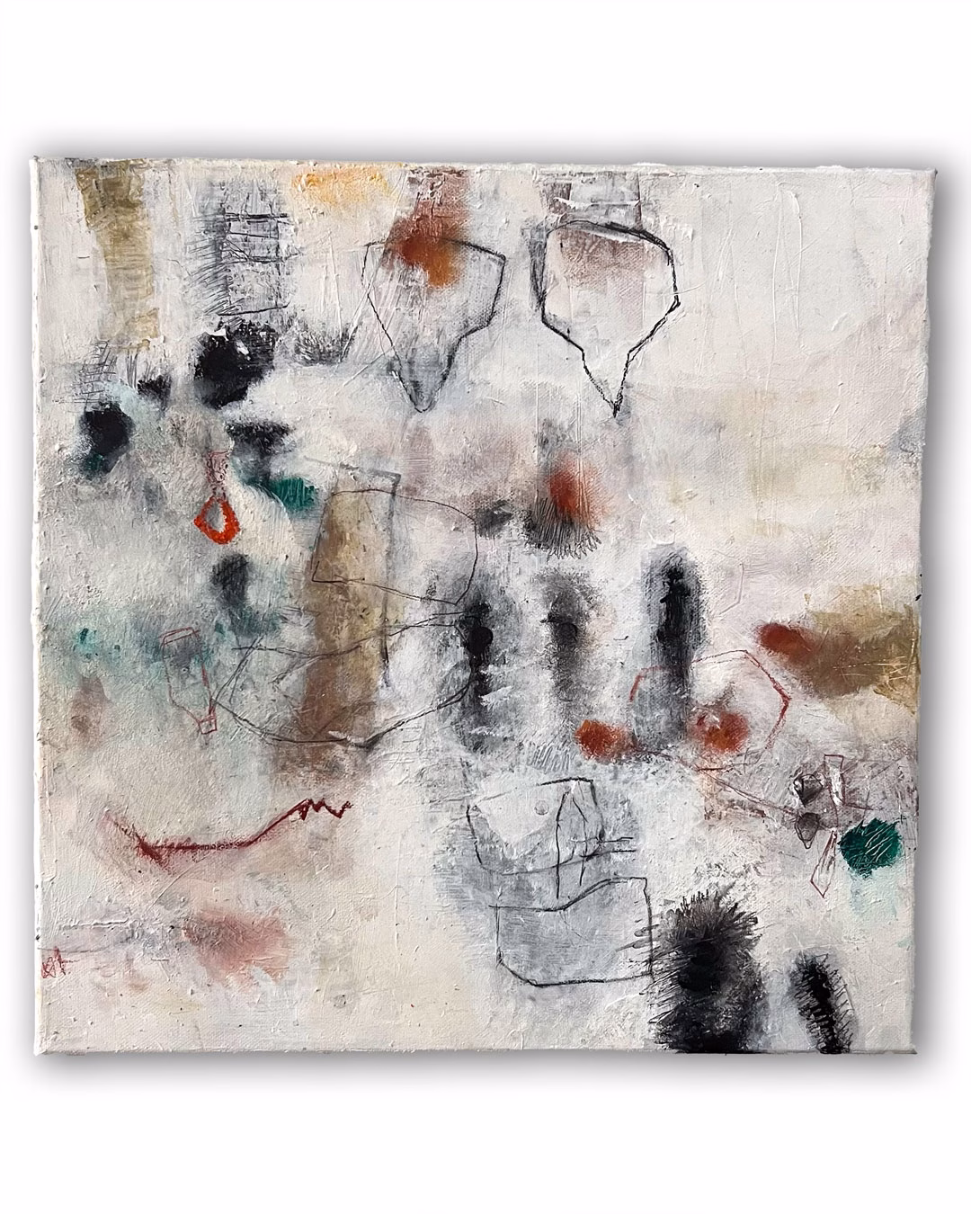 "Something in the Air", Set of 4 Paintings, 40 x40 cm each, Mixed Media on Canvas (4)