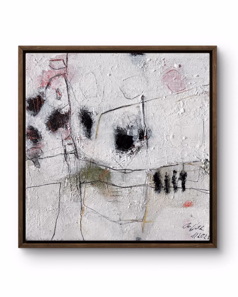 "Crossroad", Acrylic Painting & Drawing Pens on Canvas 20x20 cm, 2024
