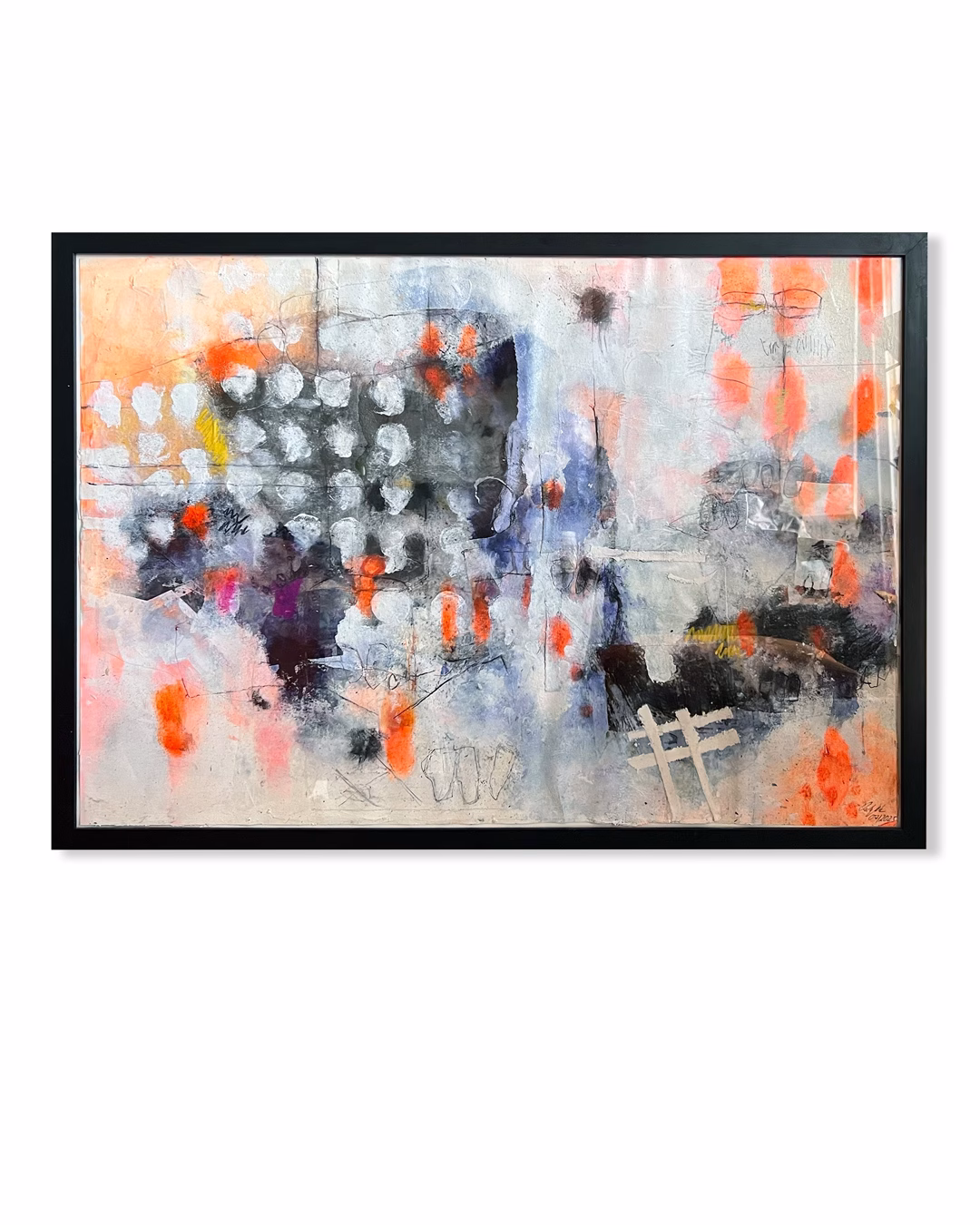 Map of Another Life, Mixed Media Collage, (Acrylfarbe, Tinte, Zeichenstifte, Papierschichten), 68 × 50 cm