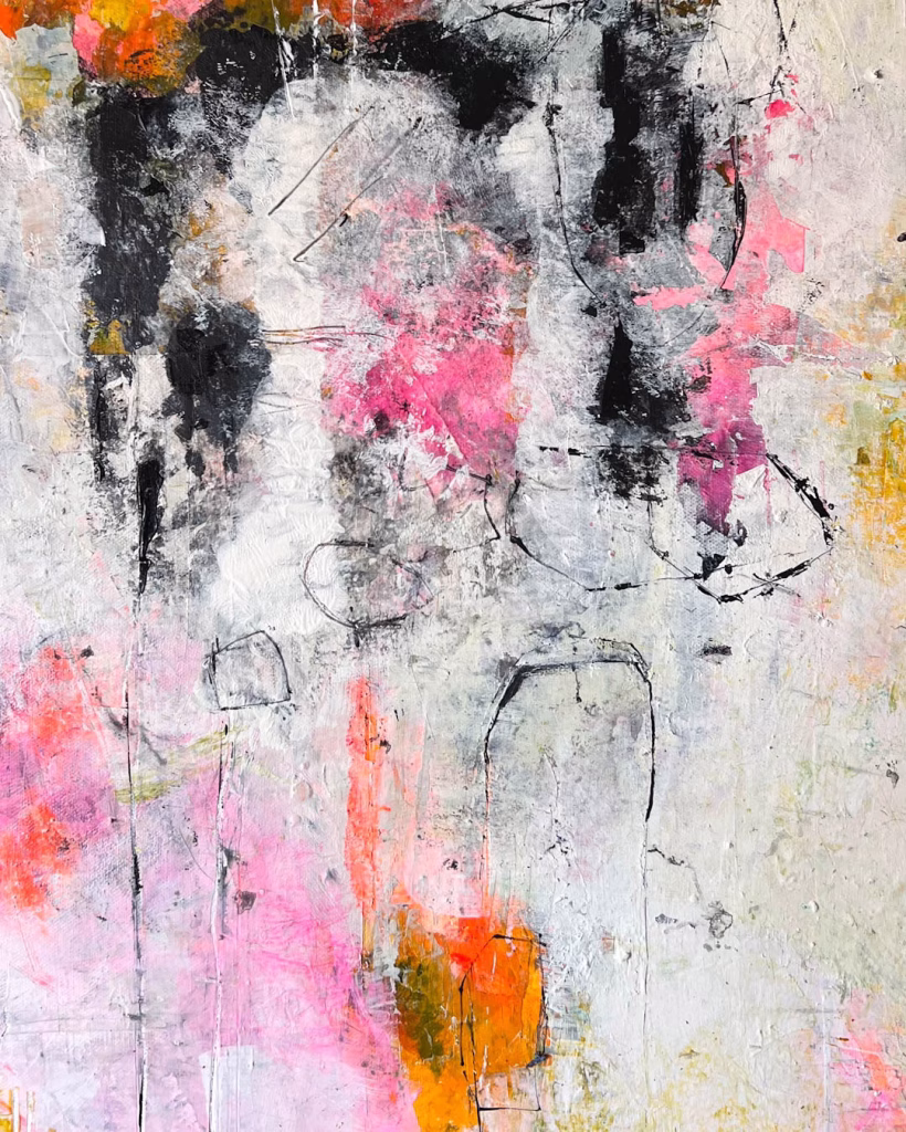 „Free Yourself“ Abstrakte Mixed-Media-Kunst von Christina Eva Walz, 70 x 100