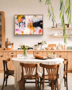 FreeYourself_70x100_aug2025_kitchen „Free Yourself“ Abstrakte Mixed-Media-Kunst von Christina Eva Walz, 70 x 100