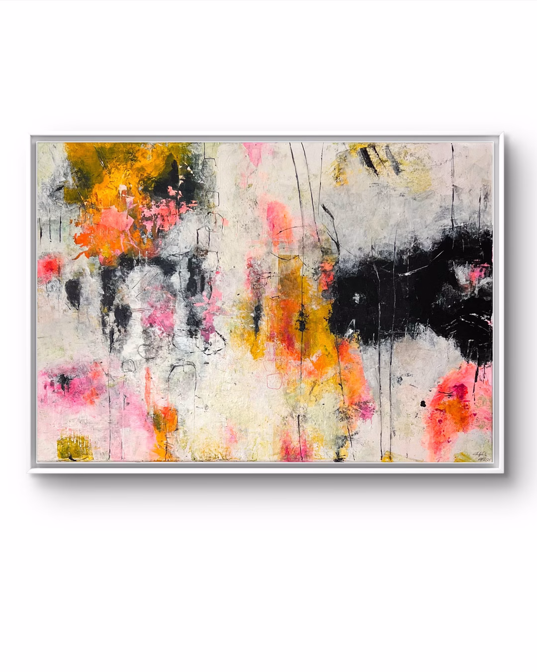 „Free Yourself“ Abstrakte Mixed-Media-Kunst von Christina Eva Walz, 70 x 100