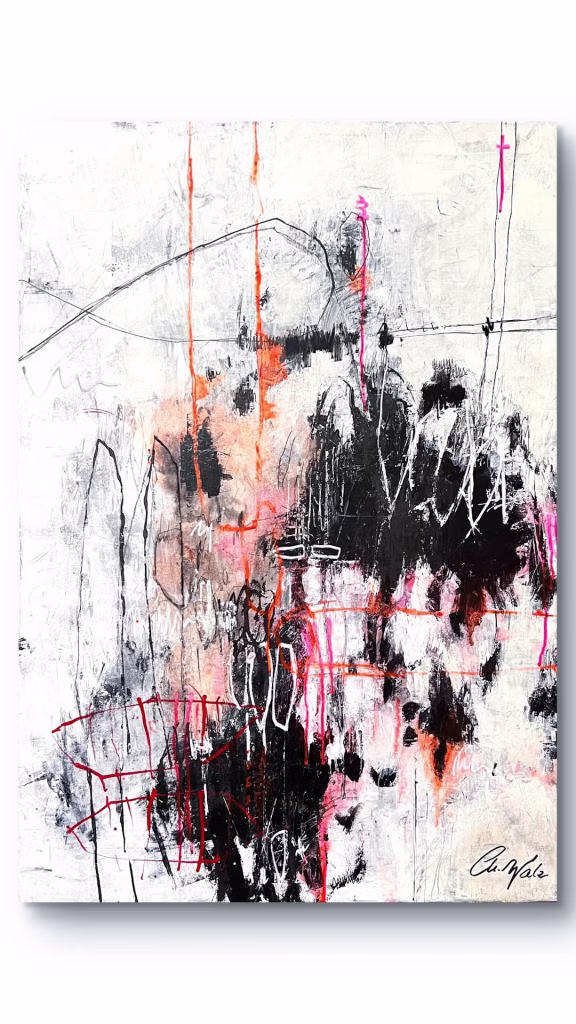 Beneath the Noise, 
70 x 100 cm, 
Mixed Media auf Leinwand, 
2025