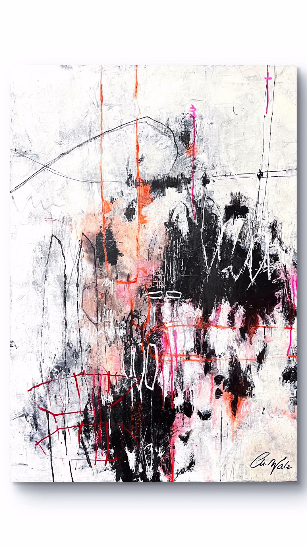 Beneath the Noise, 
70 x 100 cm, 
Mixed Media auf Leinwand, 
2025