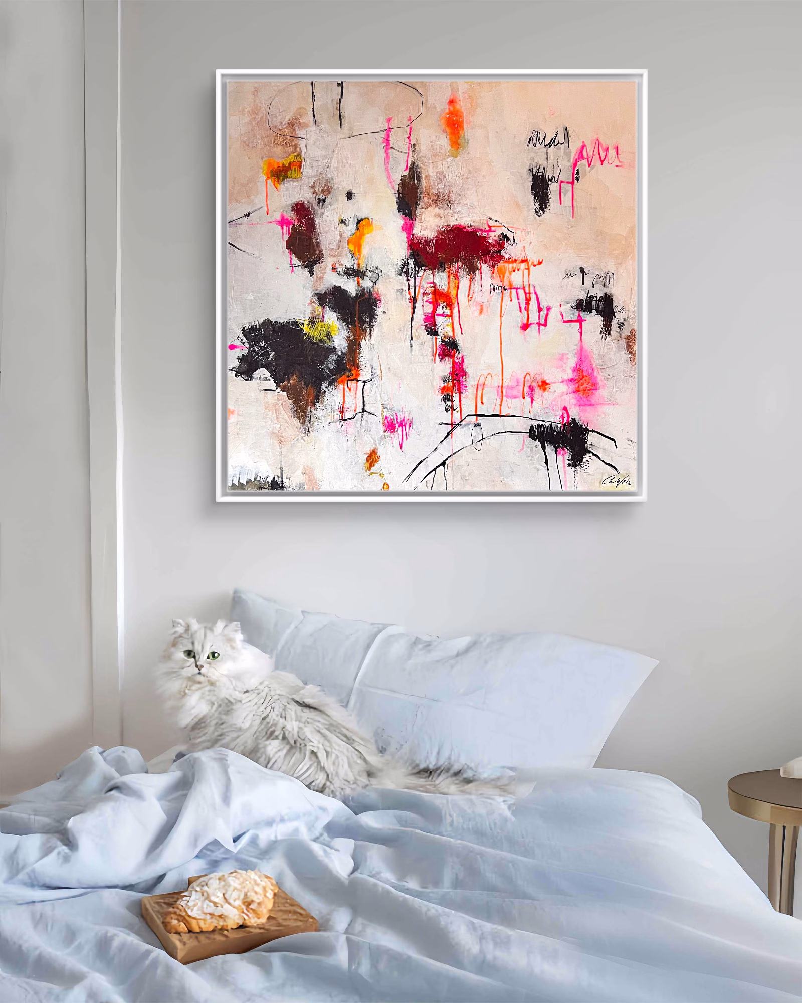 Raw Symphony, Mixed Media Painting on Canvas, 80 x 80 cm, 2025