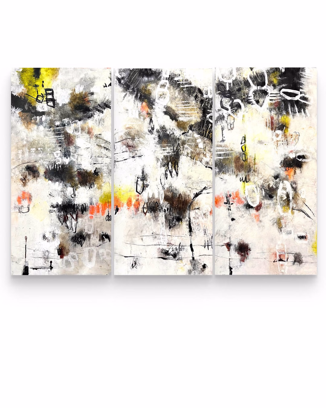 Stop Making Sense, Triptychon, je 50 x 100 cm (19.7 × 39.4 in), 2025