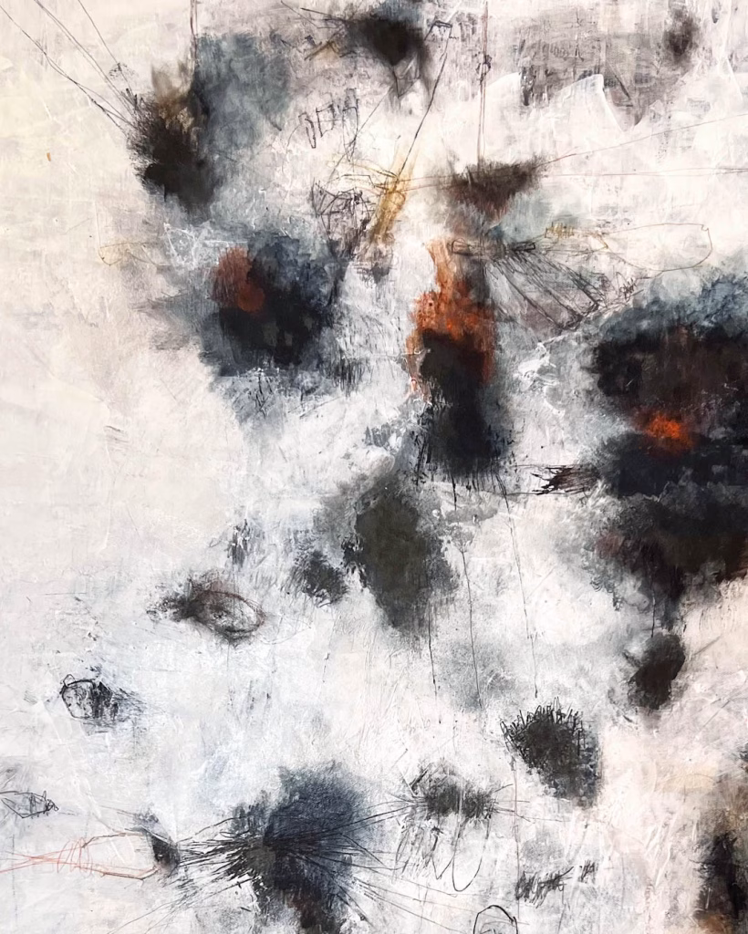 What Remains of a Summer Day, 2026, Mixed media on canvas 130 × 90 cm | 51 × 35 inches