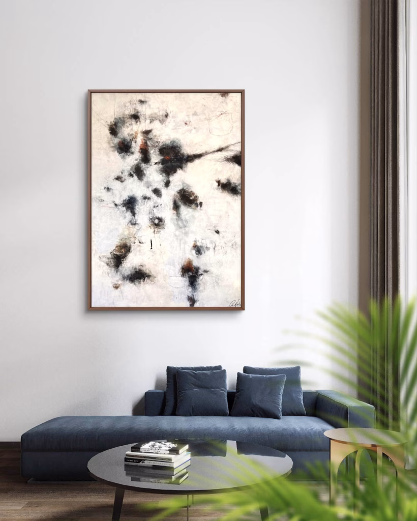 What Remains of a Summer Day, 2026, Mixed media on canvas 130 × 90 cm | 51 × 35 inches