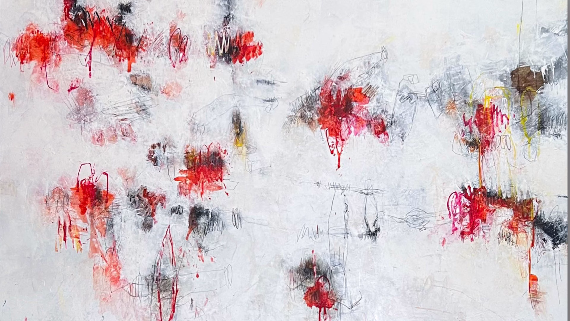 Flying Thoughts, Mixed media on canvas, 90 × 130 cm